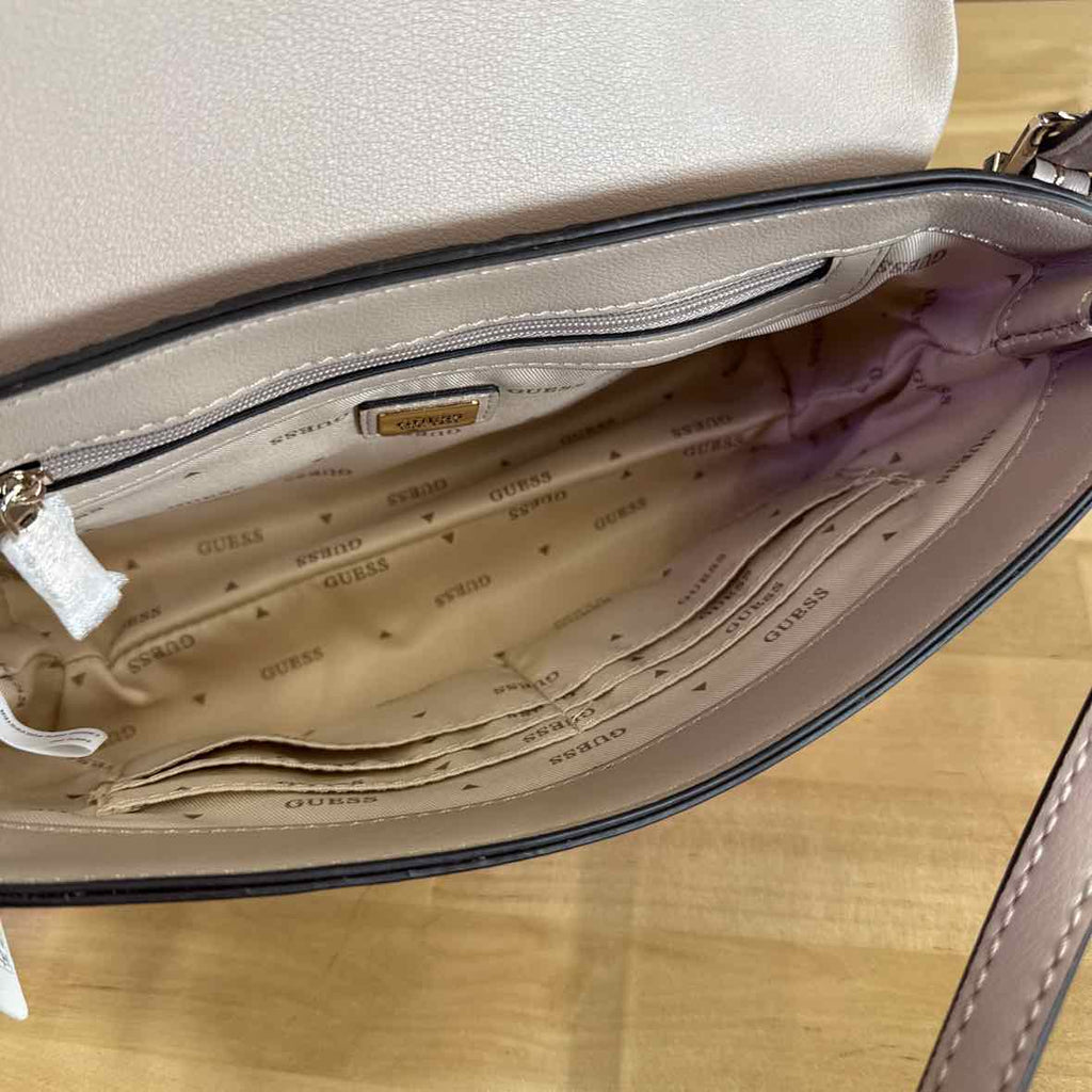 Guess Taupe Lefia Flap Shoulder Shoulder Handbag NWT