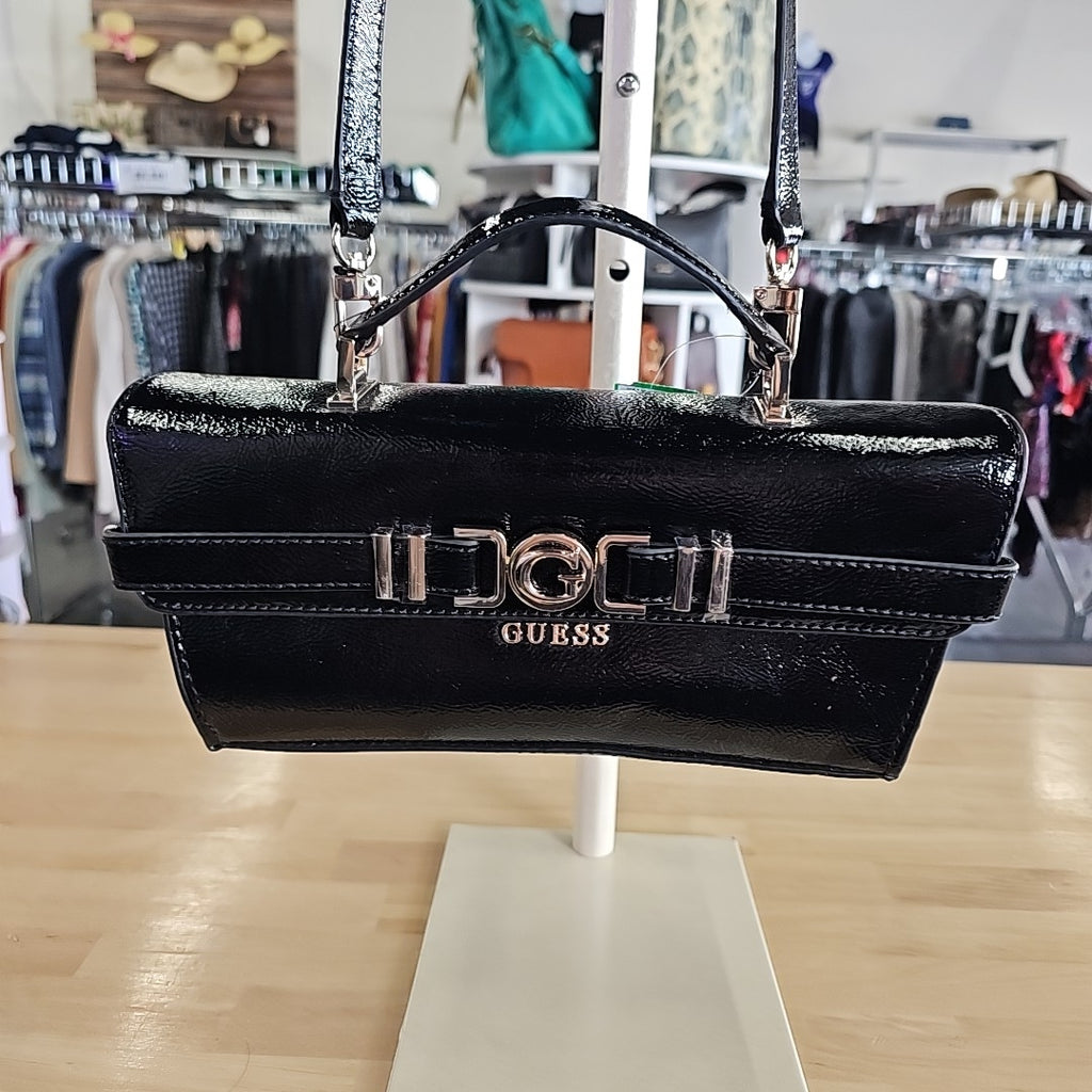GUESS Black Cirene Top Handle Flap Bag