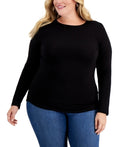 Aveto Size 2X  Crewneck Top - Black Beauty