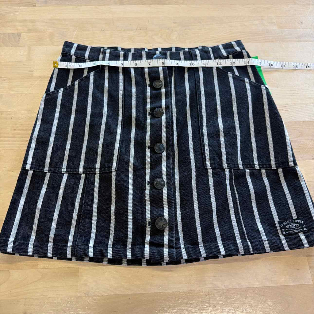 Hurley Size 24 Juniors' Sloan Button-Front Mini Skirt - Black