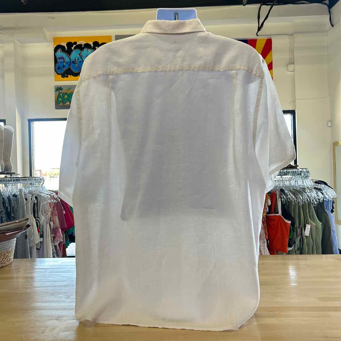 Tommy Bahama Size 1X White Preloved Button Down SS