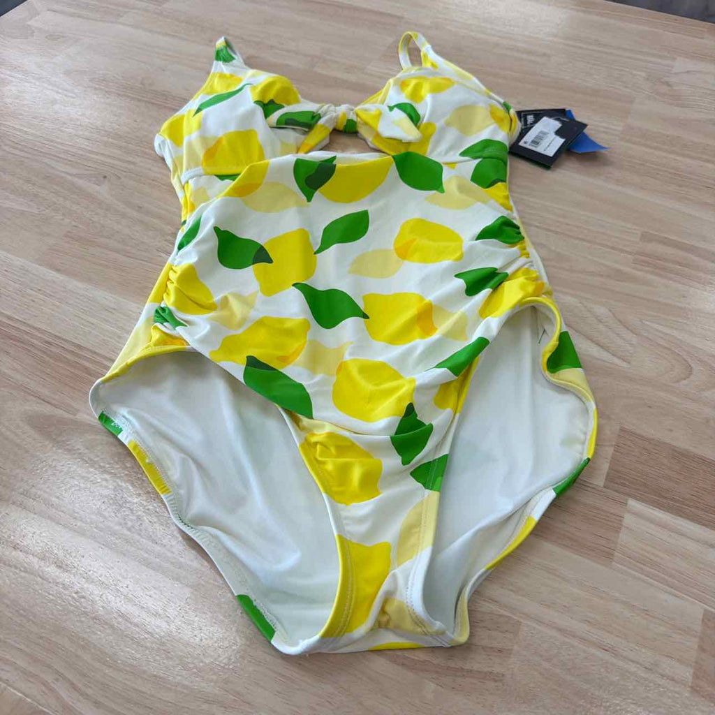 Kate Spade Women's Lemon-Print Tie-Front Shirred One-Piece Swimsuit