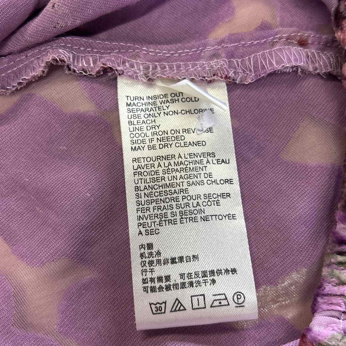 Free People Size S Purple Velvet Mesh Preloved Tank
