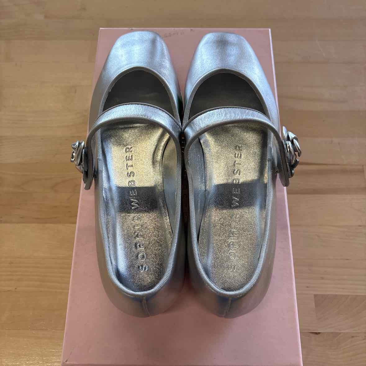 Sophia Webster Women's Titania Mary Jane Flats - Silver - Size 38.5/US 8.5