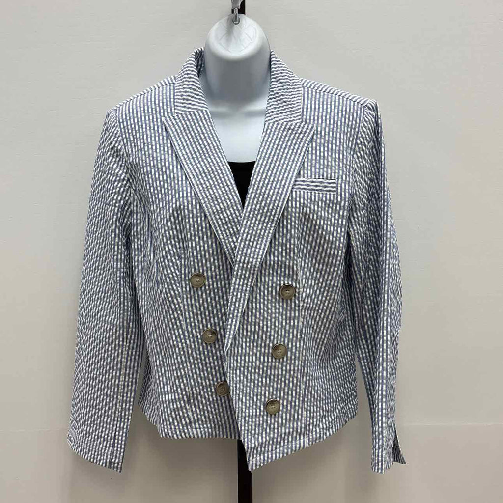 Chico's Size 1.50 (10) Blue & White Preloved Blazer