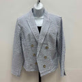 Chico's Size 1.50 (10) Blue & White Preloved Blazer
