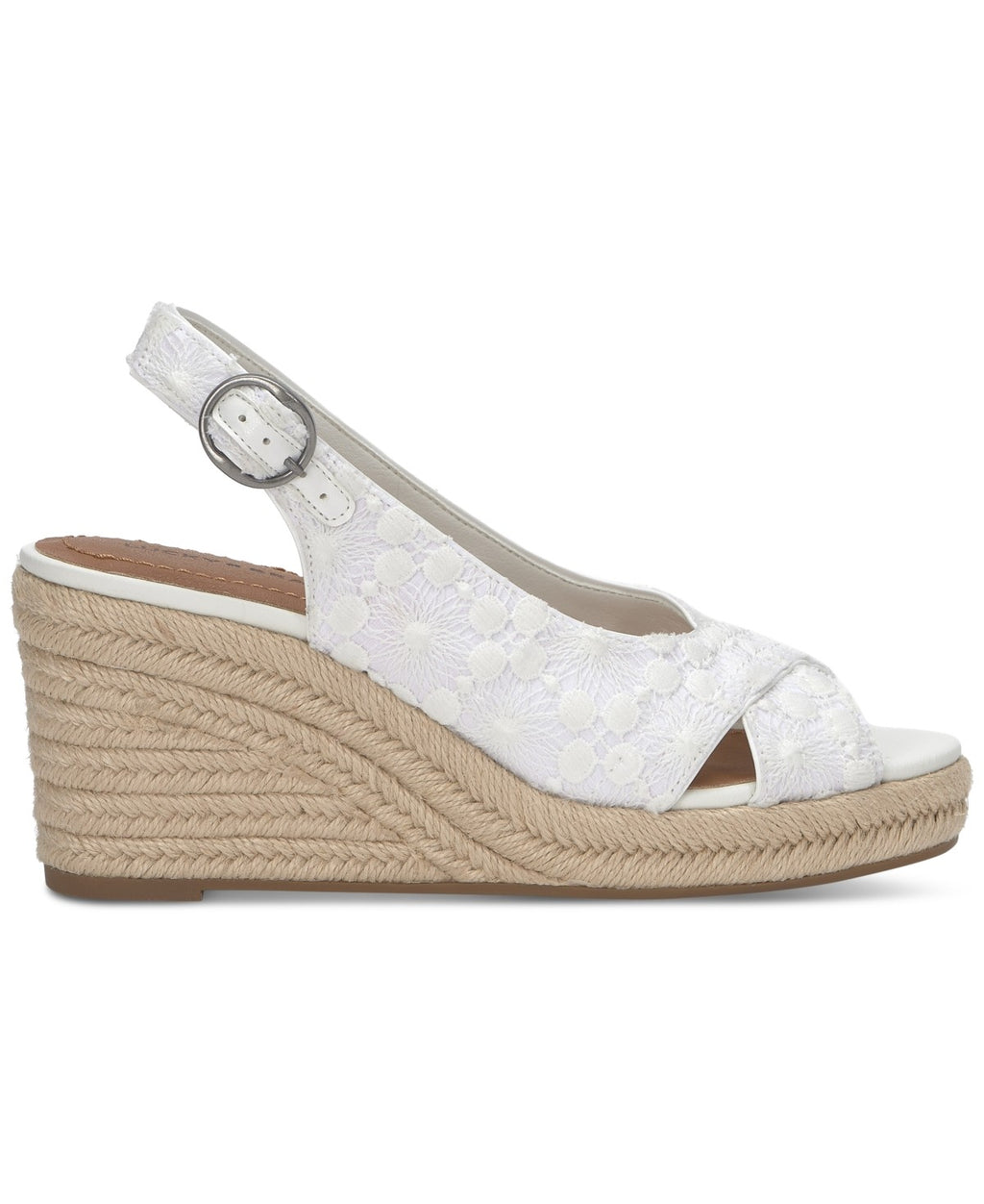 Lucky Brand Size 10 Cyrila Floral Slingback Peep-Toe Espadrille Wedge Sandals