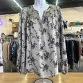 Maurices Size L Gray/Black Polyester Preloved Blouse LS