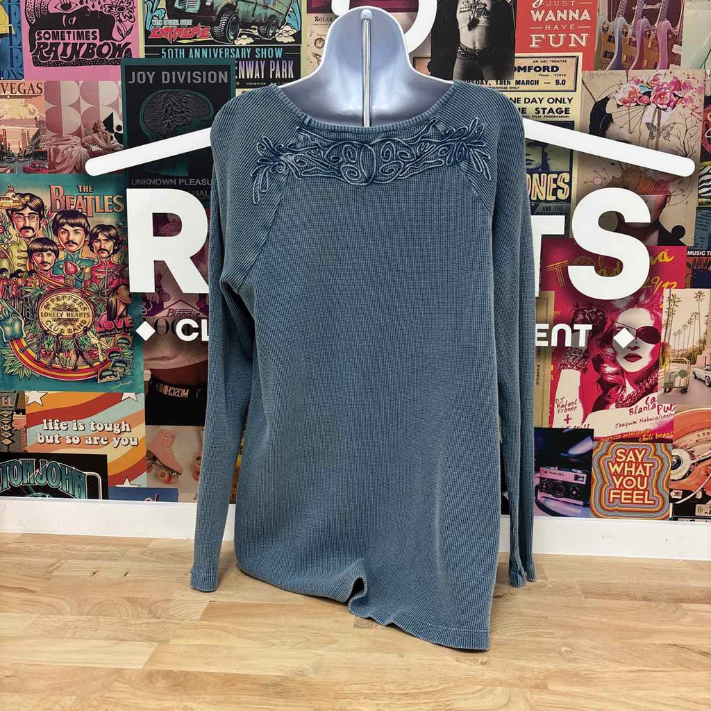 Soft Surroundings Size L Teal Knit Shirt