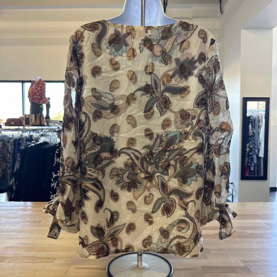 Vince Camuto Size M Brown Blouse