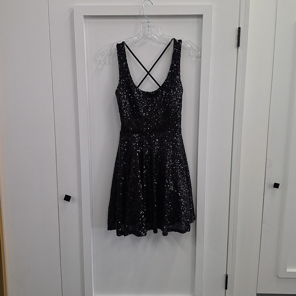 Windsor Size 3/4 Black Sequined Preloved Dress