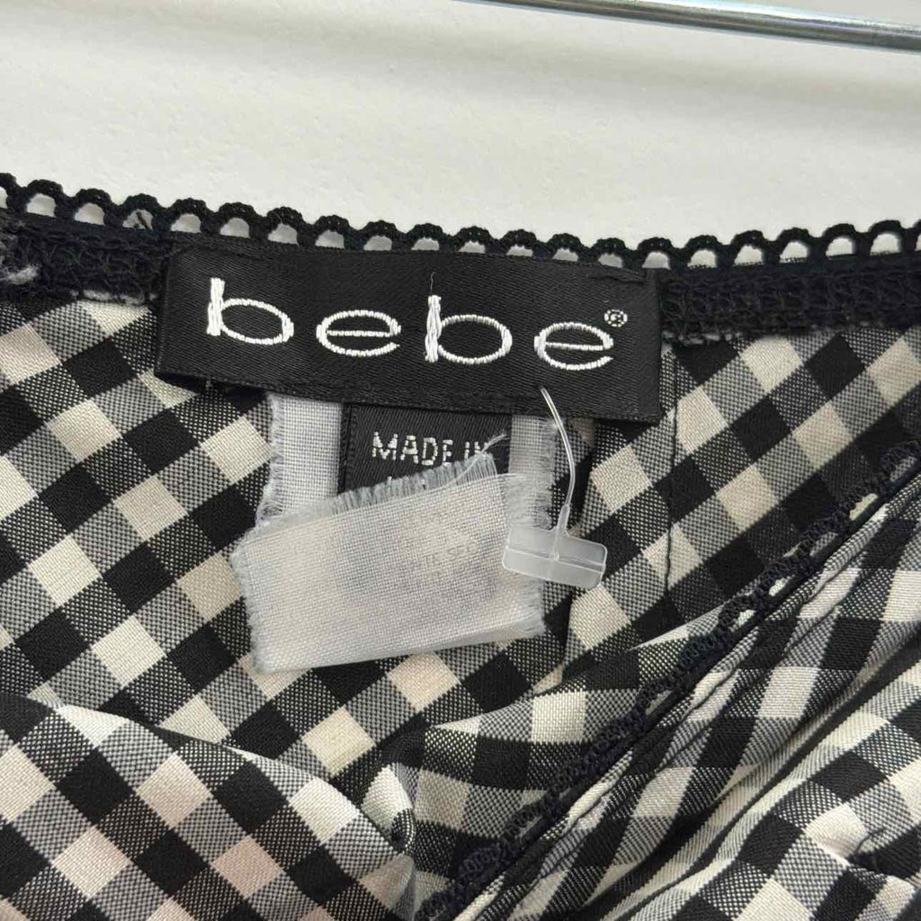 Bebe Size XS Black White Gingham Strapless Preloved Dress