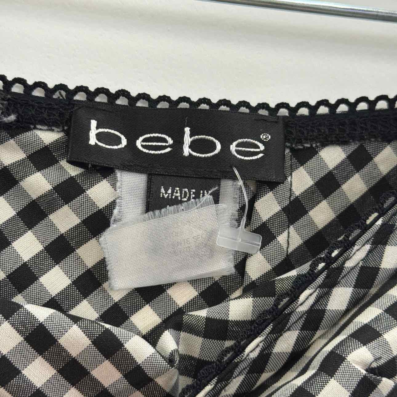 Bebe Size XS Black White Gingham Strapless Preloved Dress