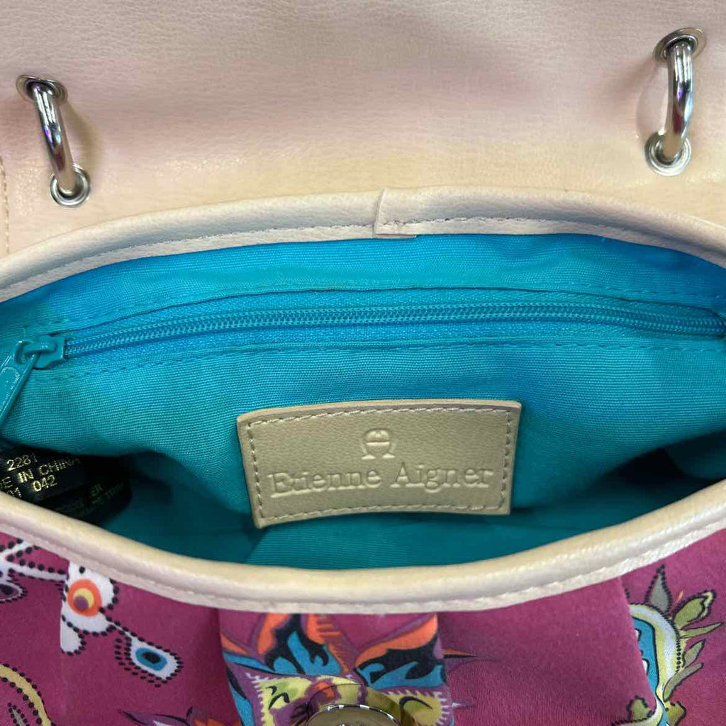 Etienne Aigner Tan/Pink Preloved Handbag