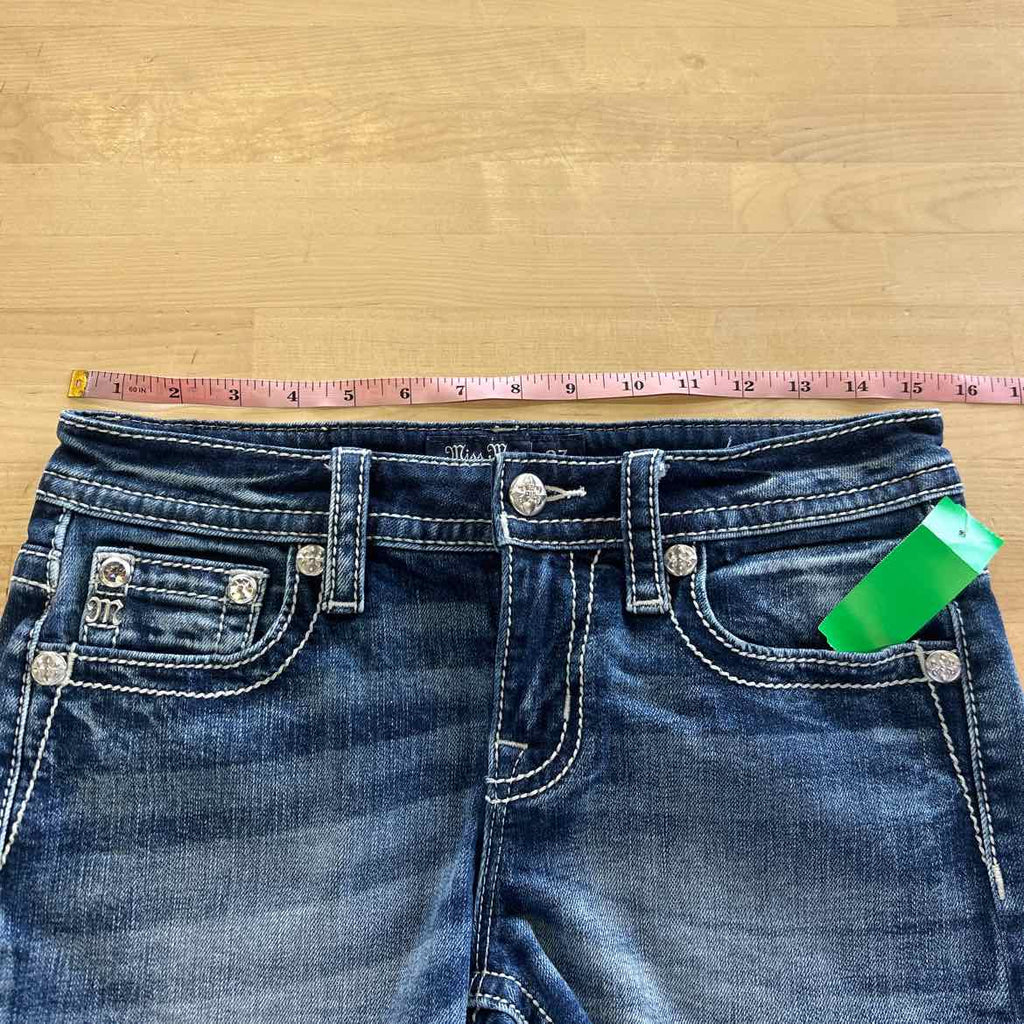 Miss Me Women Size 27 Dark & Light Blue Denim Preloved Shorts