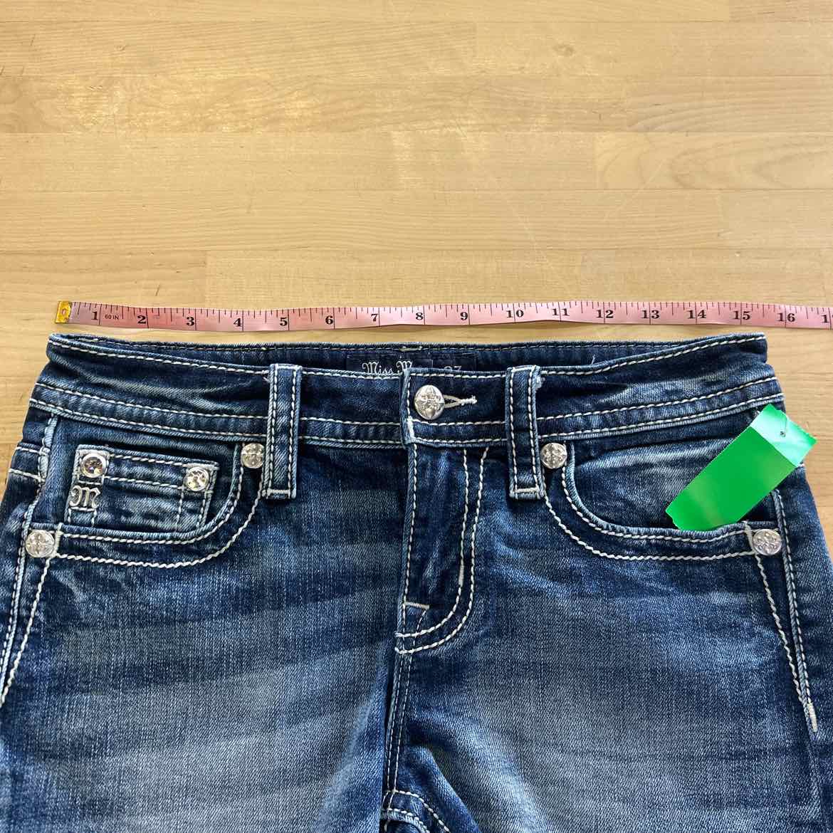 Miss Me Women Size 27 Dark & Light Blue Denim Preloved Shorts