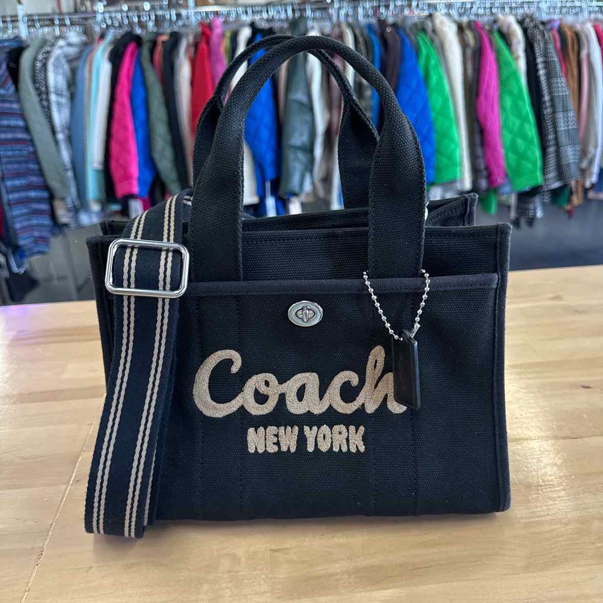 Coach Black Canvas Cargo Tote Handbag