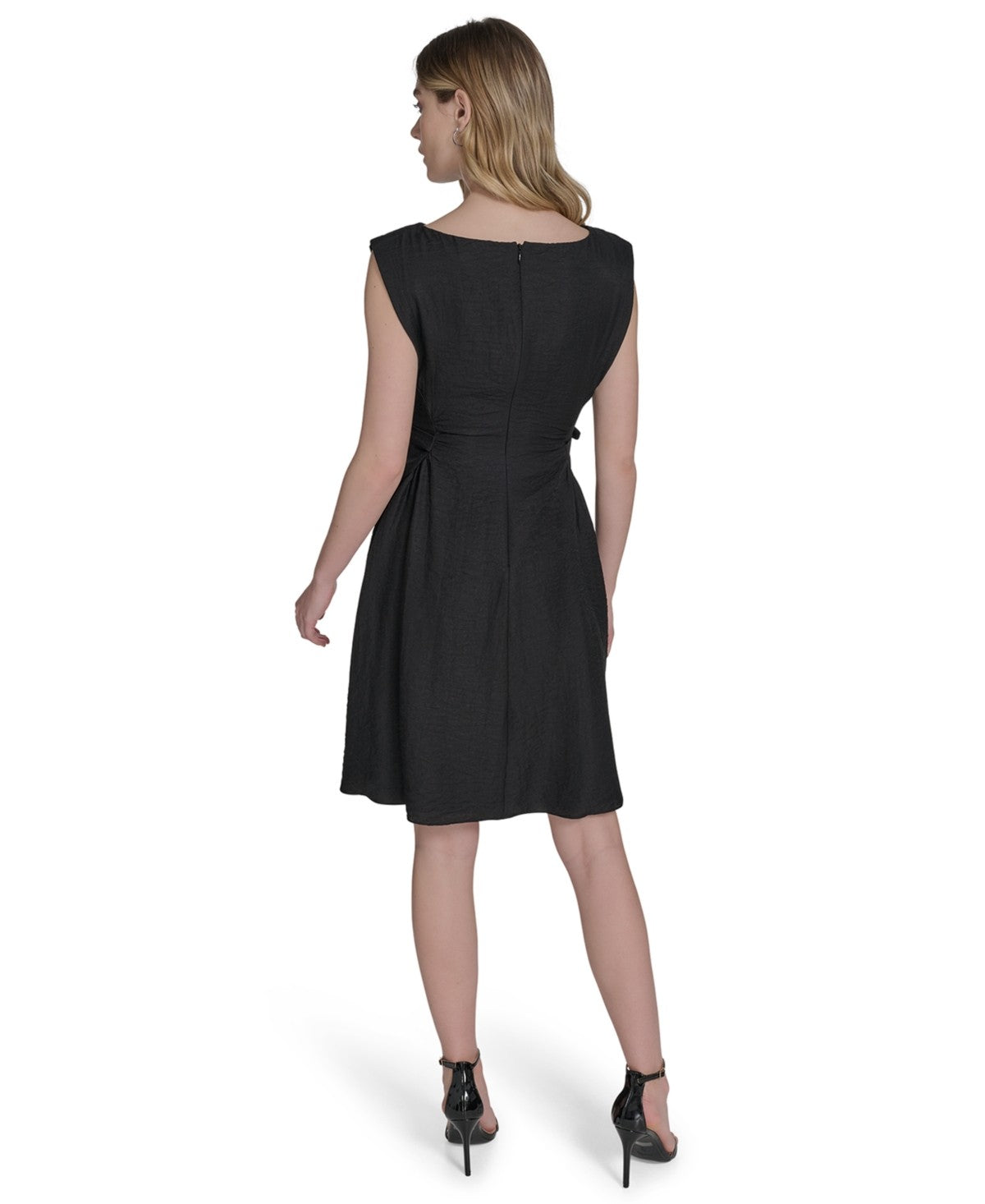Vince Camuto Size10 Crepe Sleeveless Fit & Flare Dress - Black
