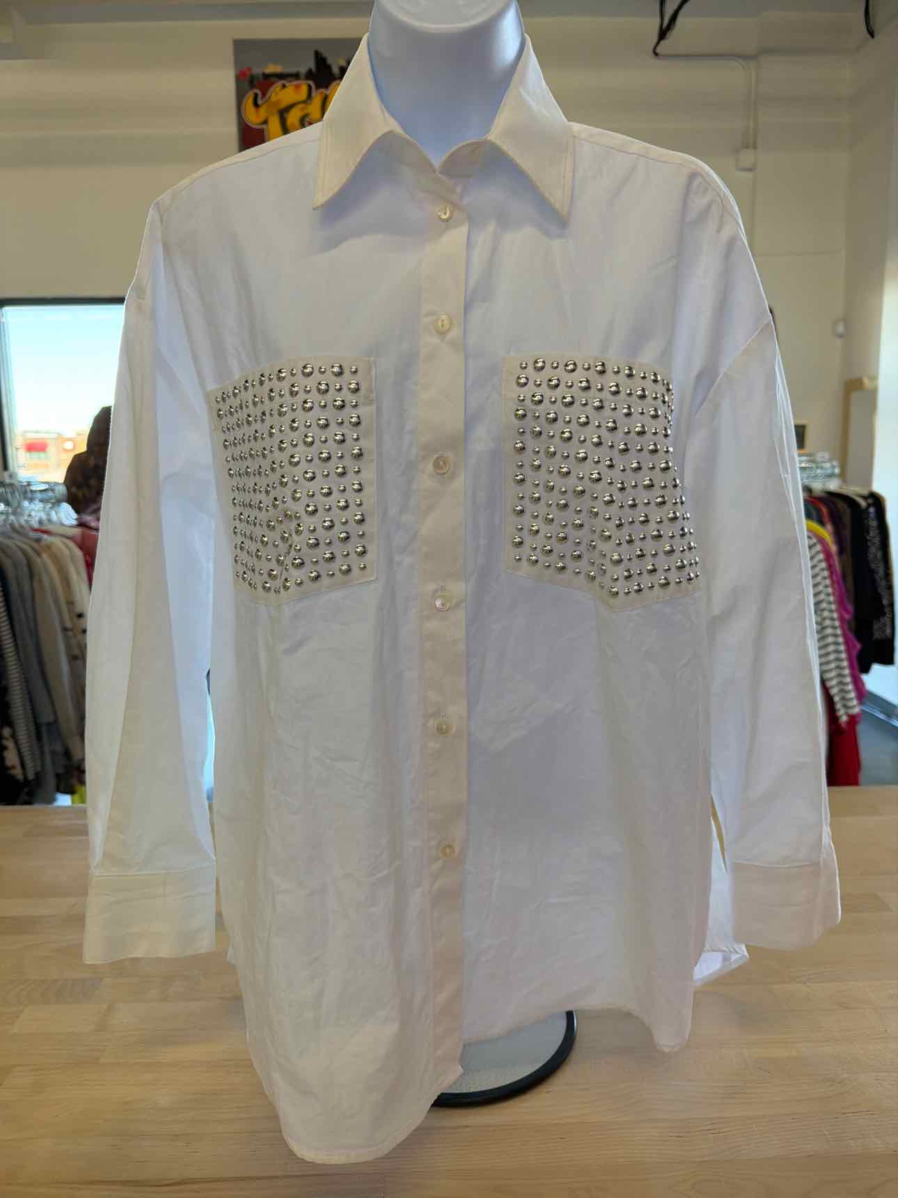 zara Size XS White Button Down Shirt