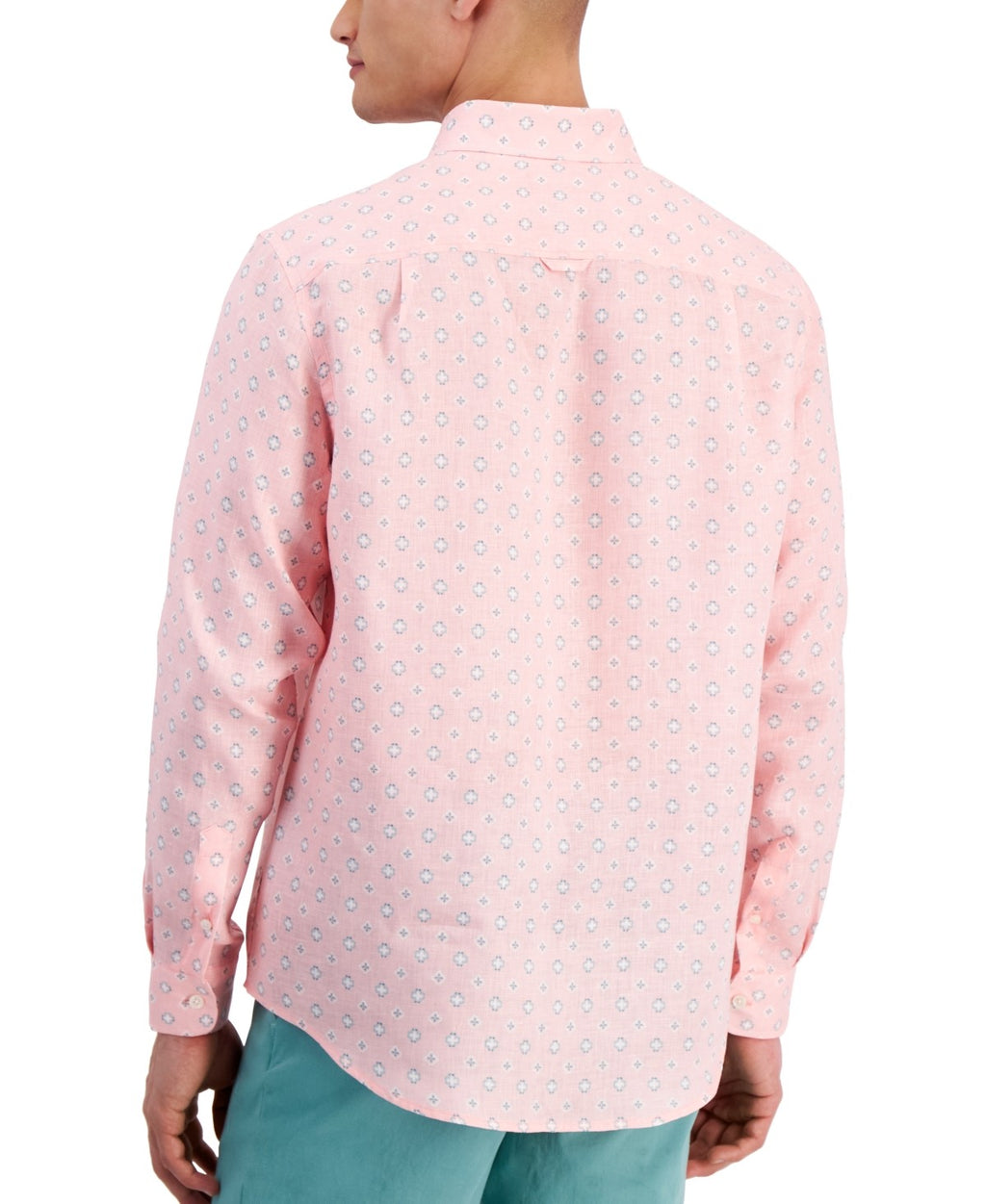 Club Room Men's Quincy Medallion-Print Linen Shirt