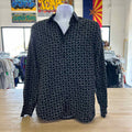 Silver Stone Size L Black Beige Preloved MENS Button Down Shirt