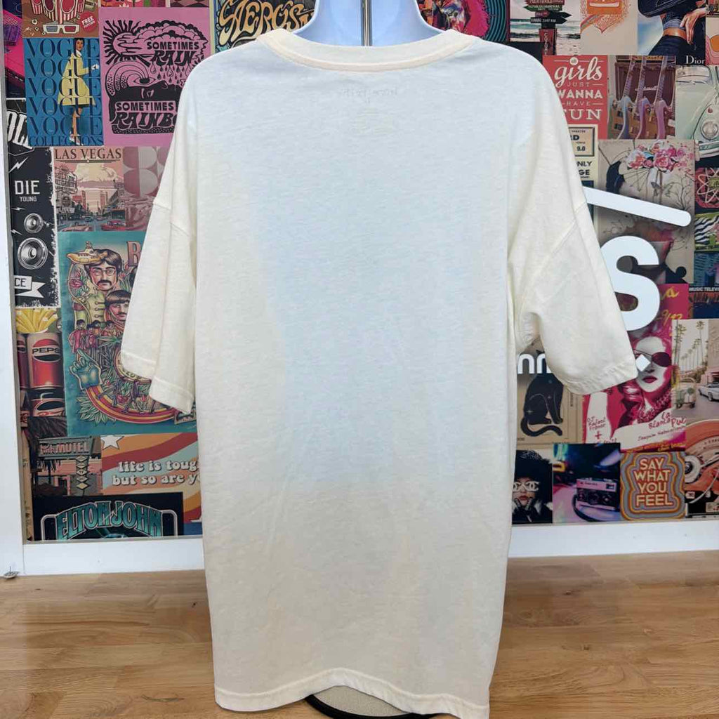 Love Tribe Size M Hamptons Graphic Print T-Shirt - Egret
