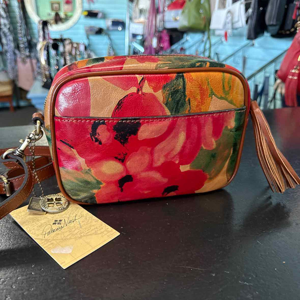 Patricia Nash Josie Red SprngMult Leather Crossbody NWT