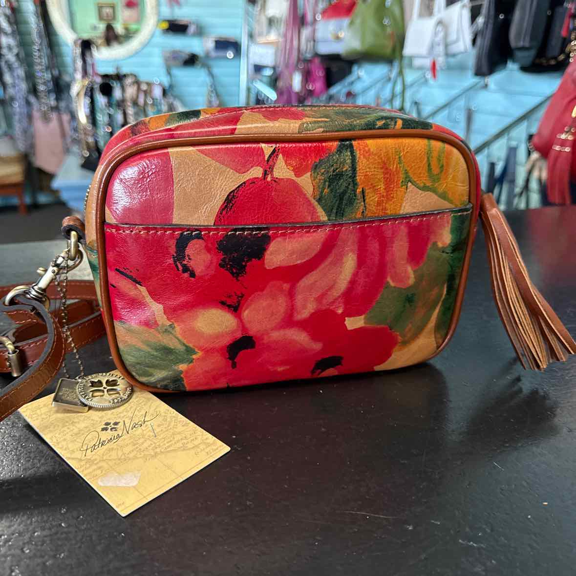 Patricia Nash Josie Red SprngMult Leather Crossbody NWT