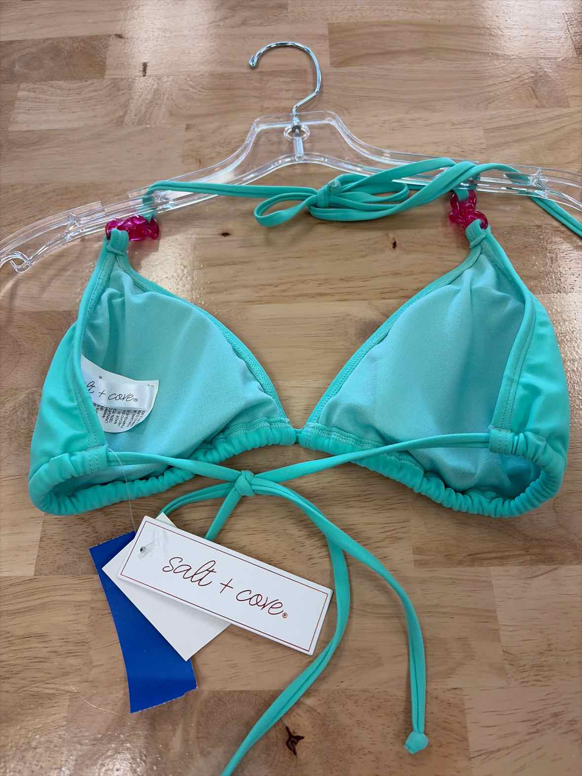 Salt + Cove Size L String Triangle Bikini Top