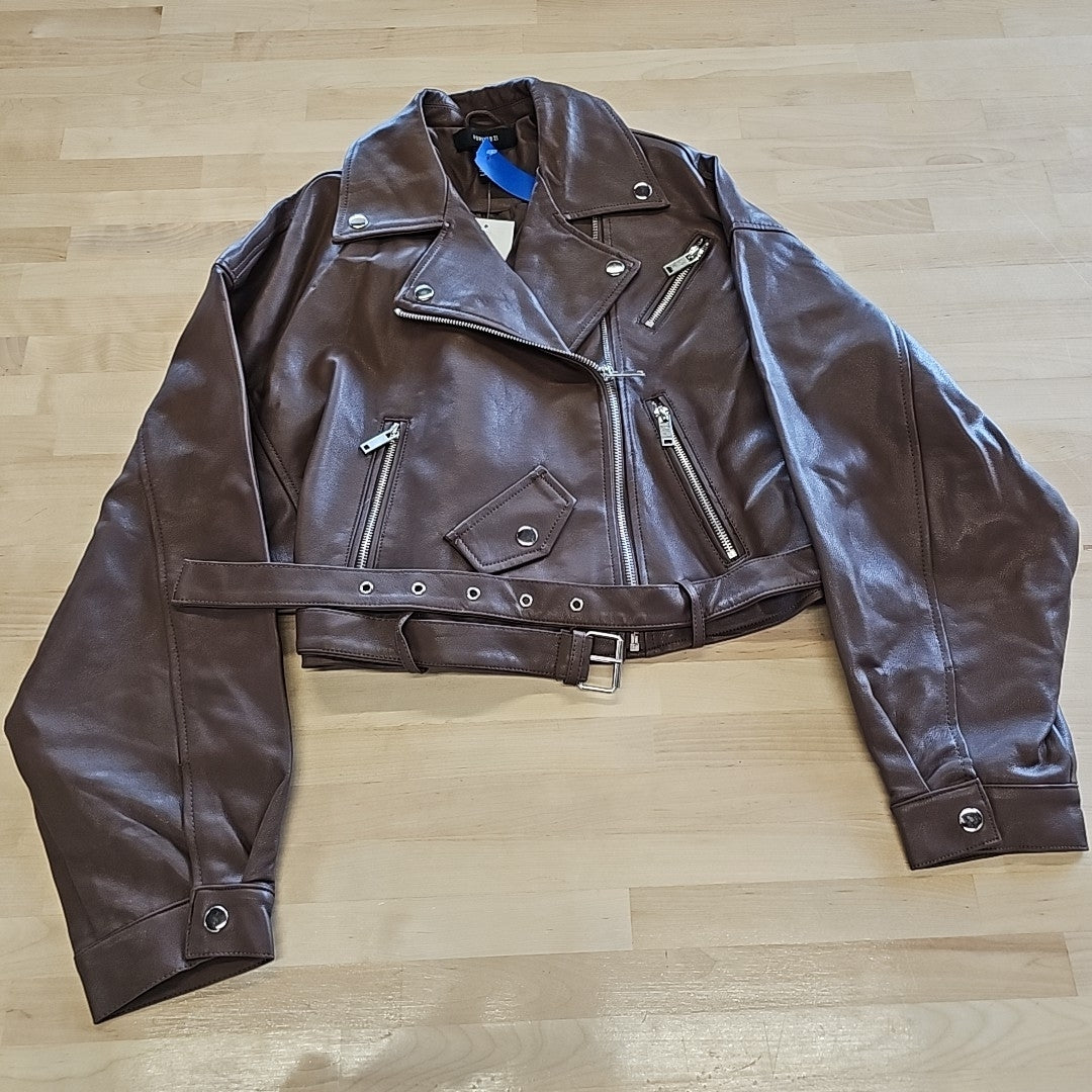 Forever 21 Size S Brown Leather Jacket
