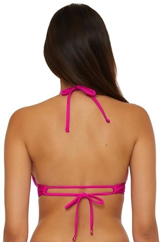 becca Size M Virtue Monte Carlo Mira Rib Halter Bikini Top