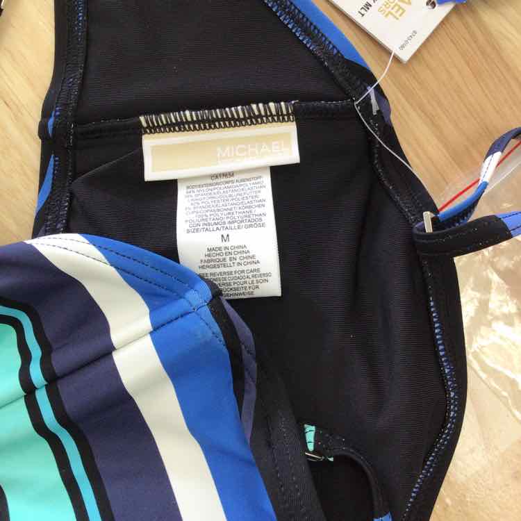 Michael Kors Size M Bandeau Ring Bikini Top