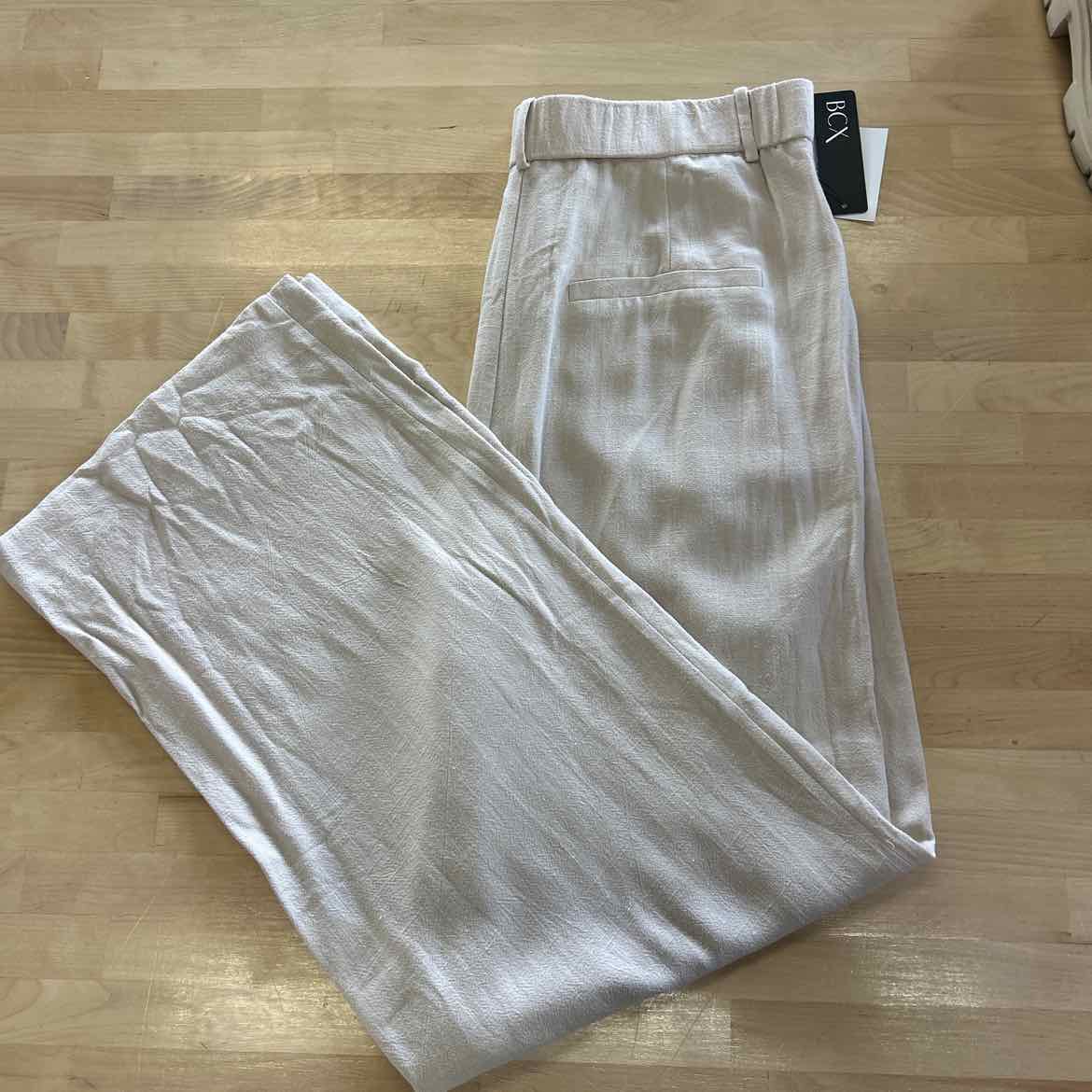 Bcx Juniors' Pleat-Front Mid-Rise Wide-Leg Pants - Sand