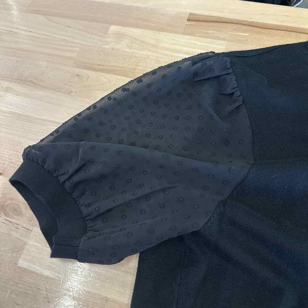 Adrianna Papell Size L Black Blouse