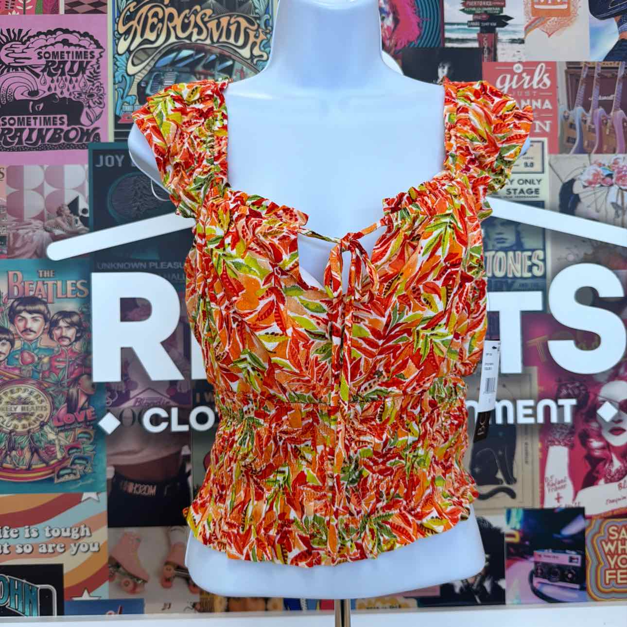 BCX Size S Printed Sleeveless Top