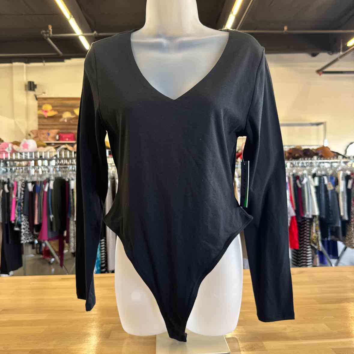 Derek Heart Size L Black Bodysuit