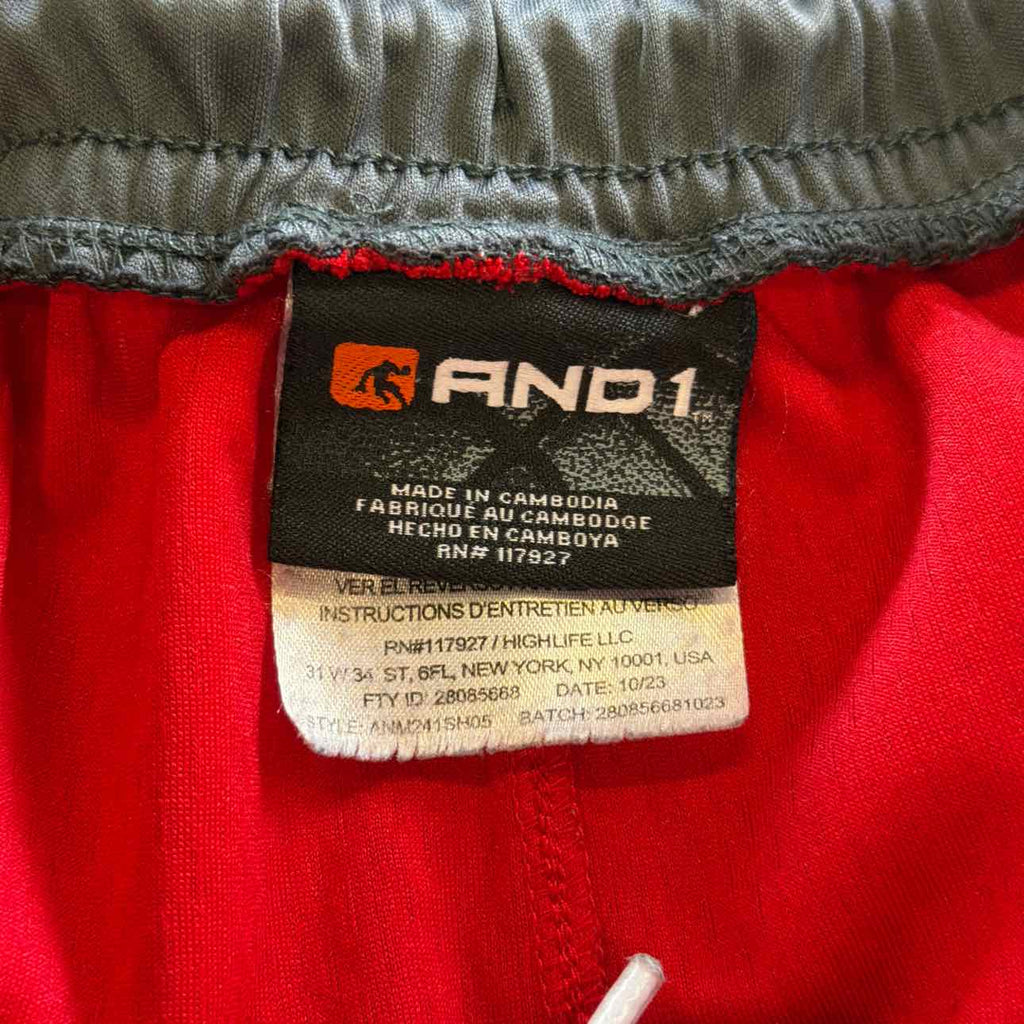 AND1 Men's Size L Red MENS Shorts