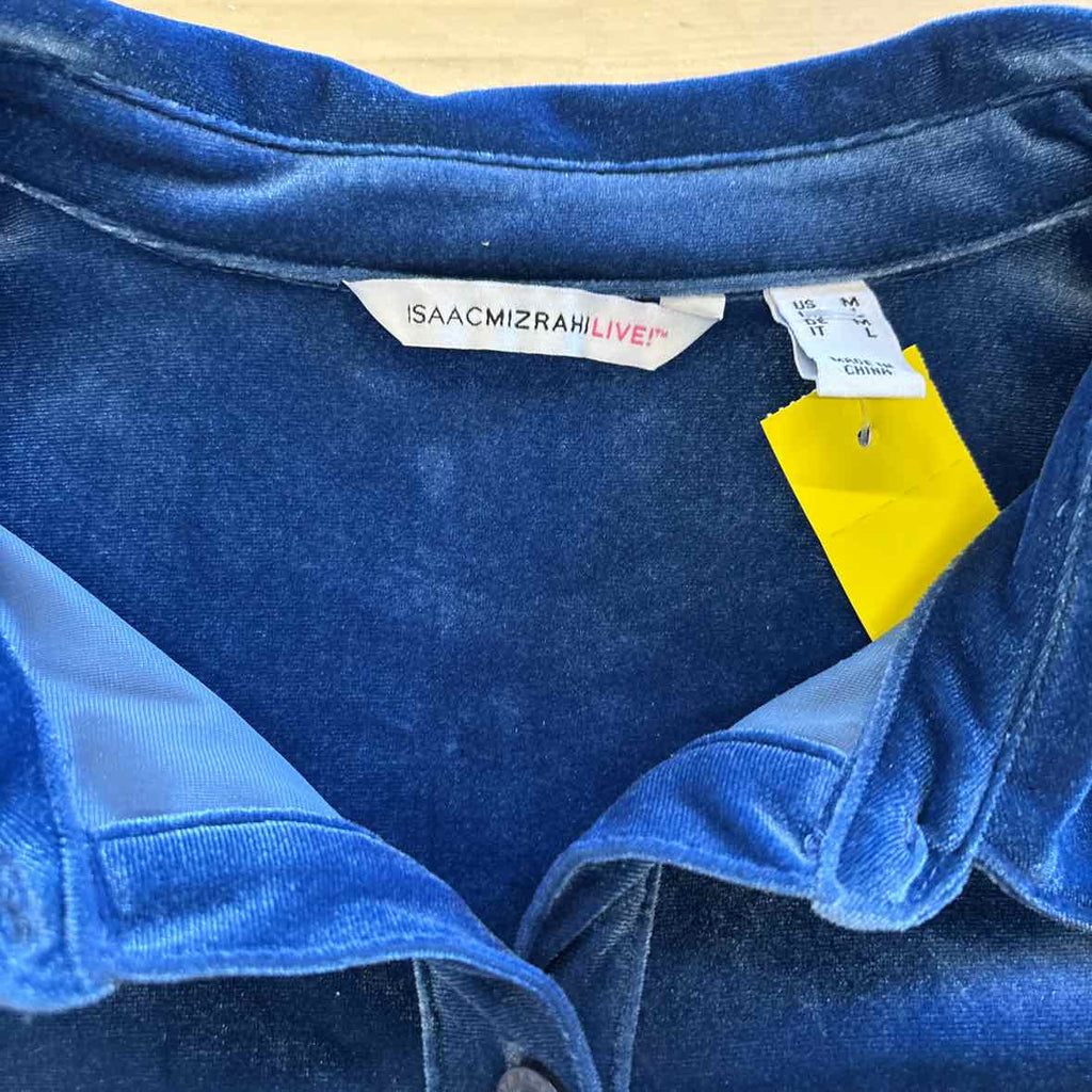 Isaac Mizrahi Size M Blue Button Down Shirt
