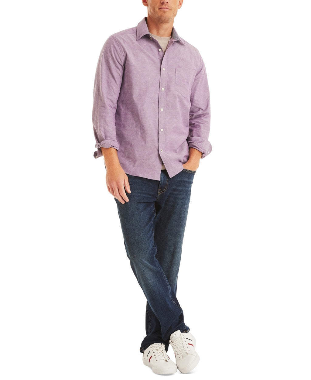 Nautica Size XL Purple New MENS Button Down Shirt