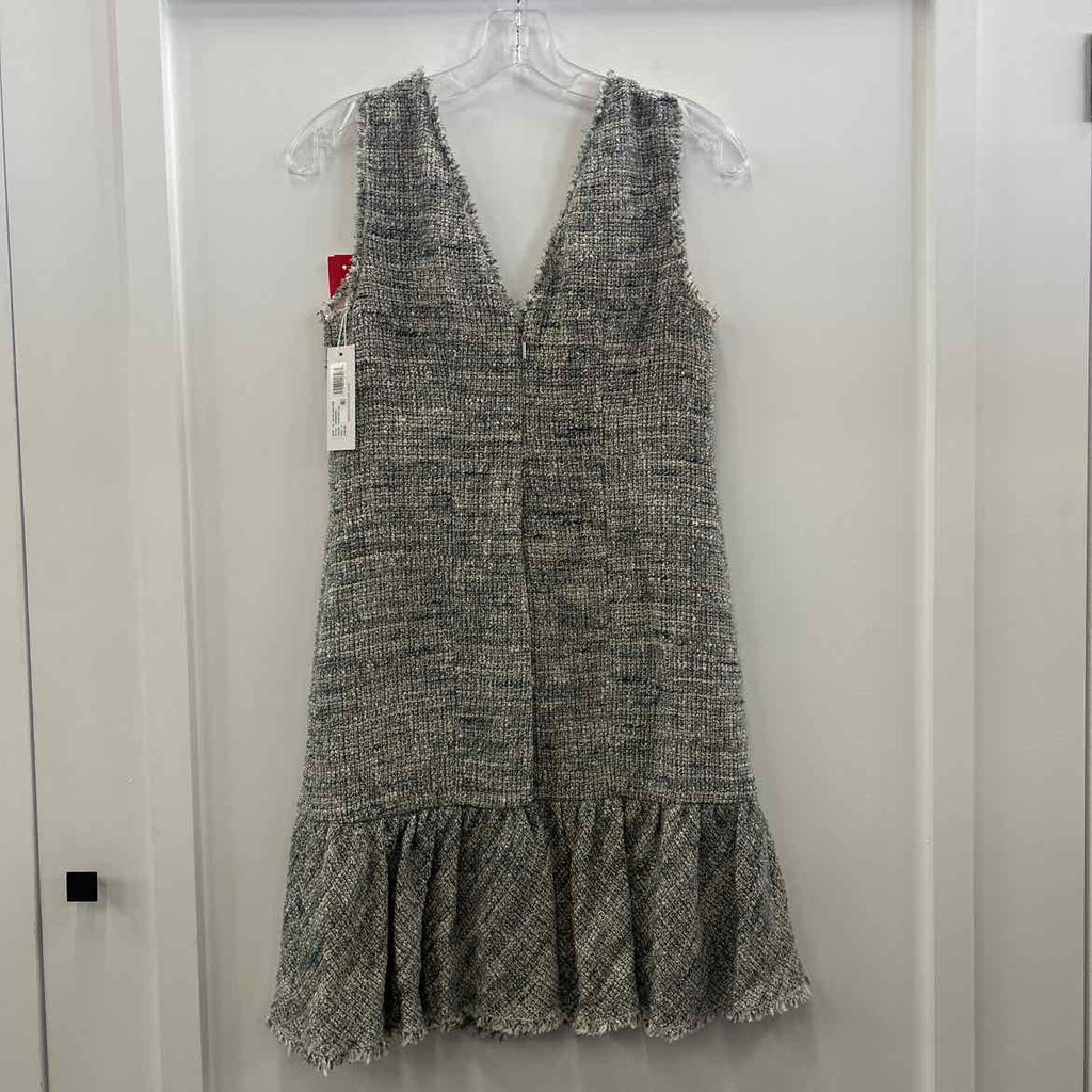 Rebecca Taylor Size 2 Gray Tweed Sleeveless V-Neck Dress