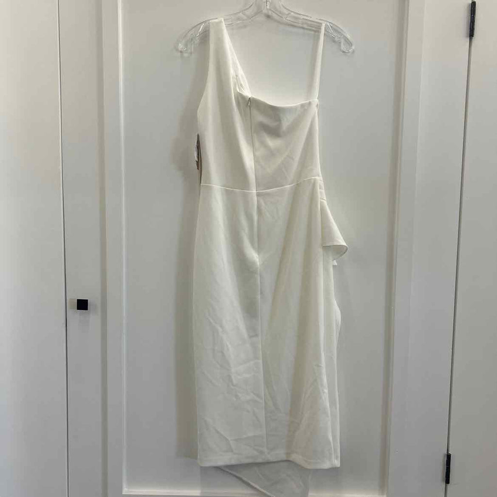 Aqua Formal Size 6 White Scuba MIDI Sheath Dress