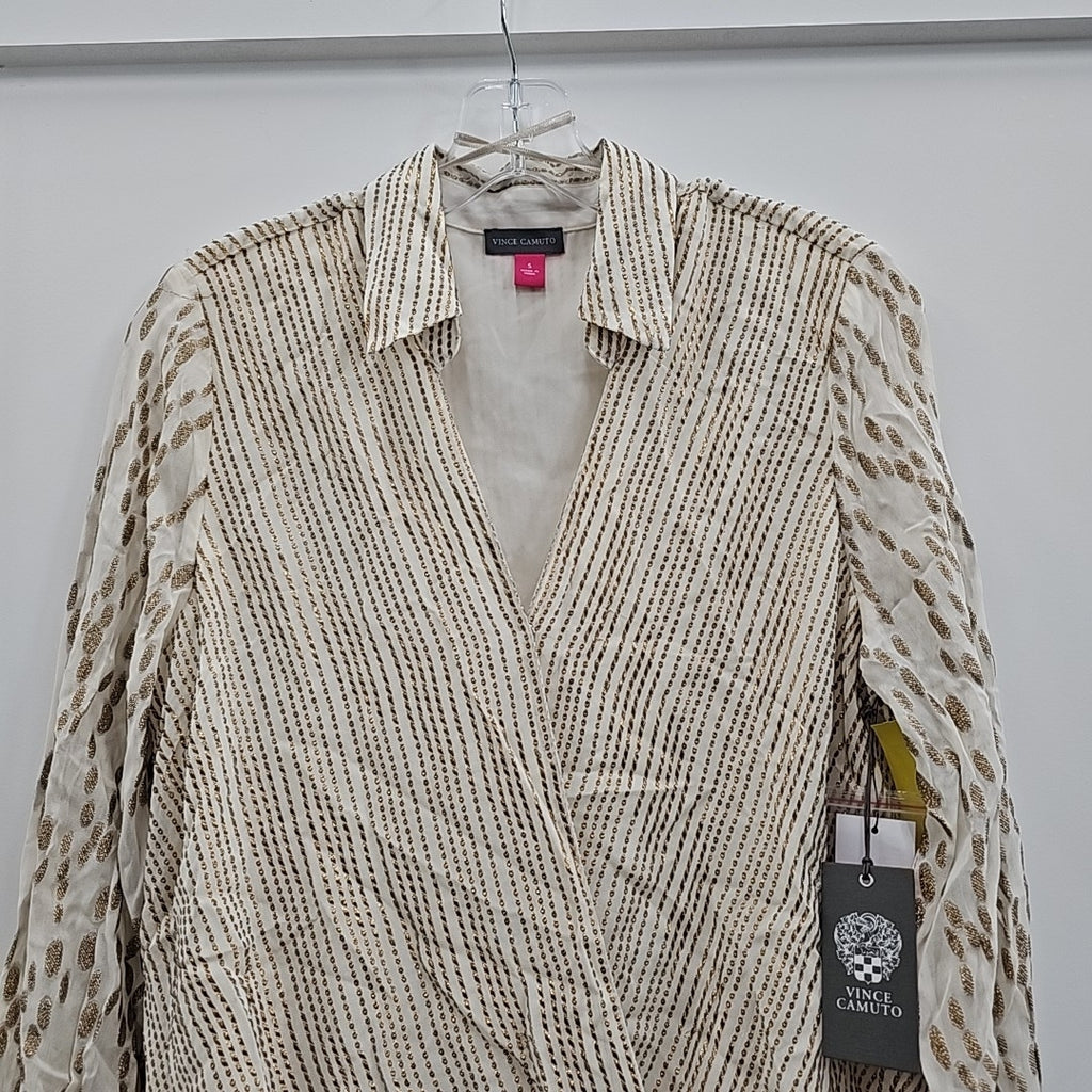 Vince Camuto Size S white/gold Blouse
