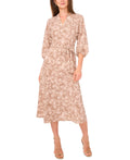 Vince Camuto XL V Neck Three Quarter Sleeve MIDI Dress