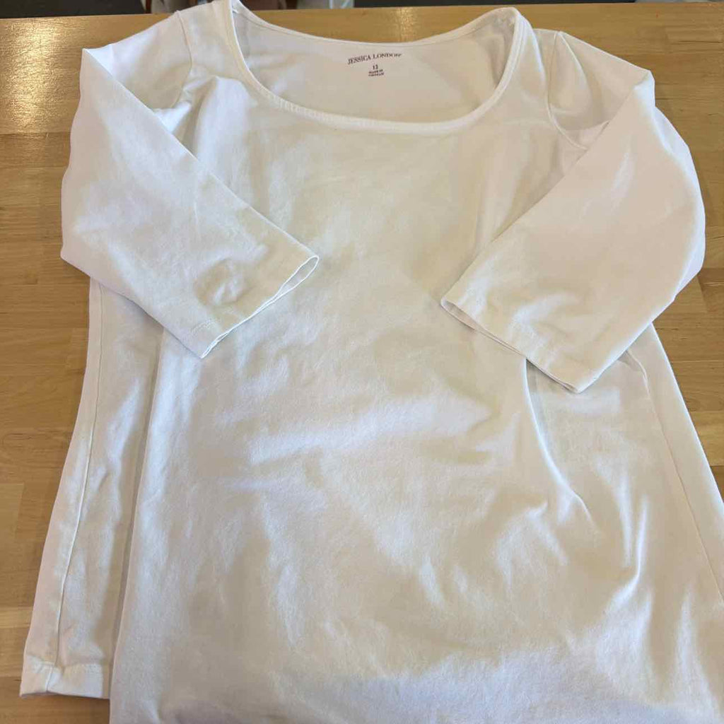 Jessica London Size 12 White Preloved Long Sleeve