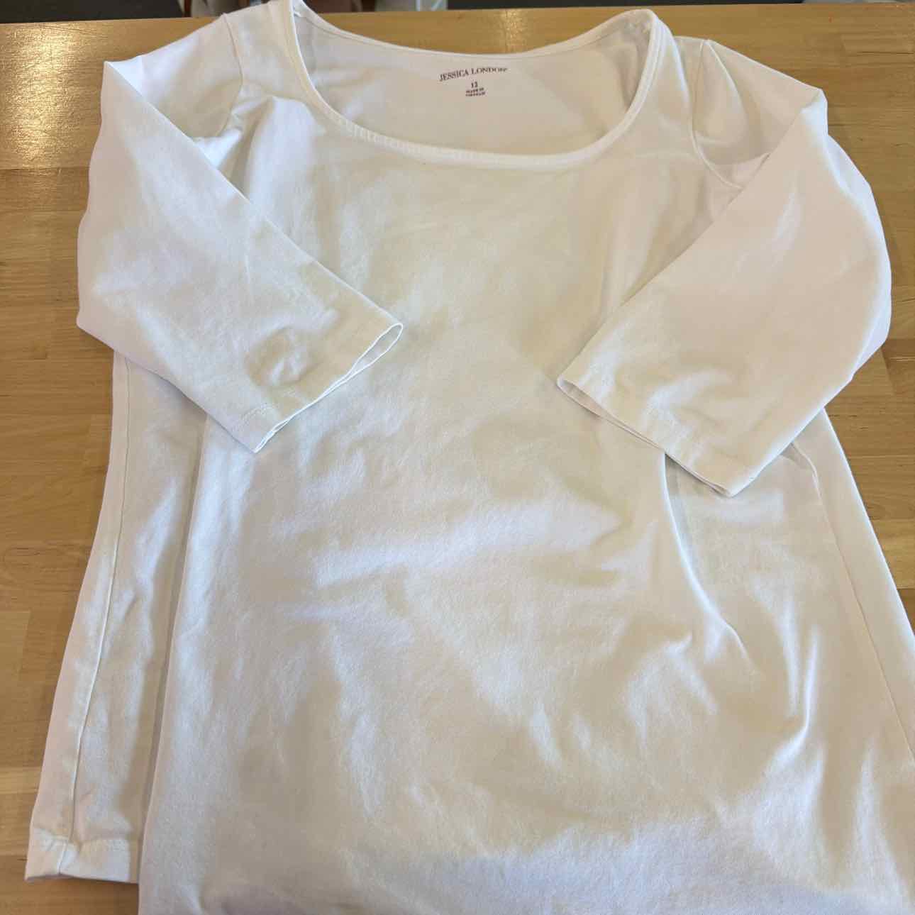 Jessica London Size 12 White Preloved Long Sleeve