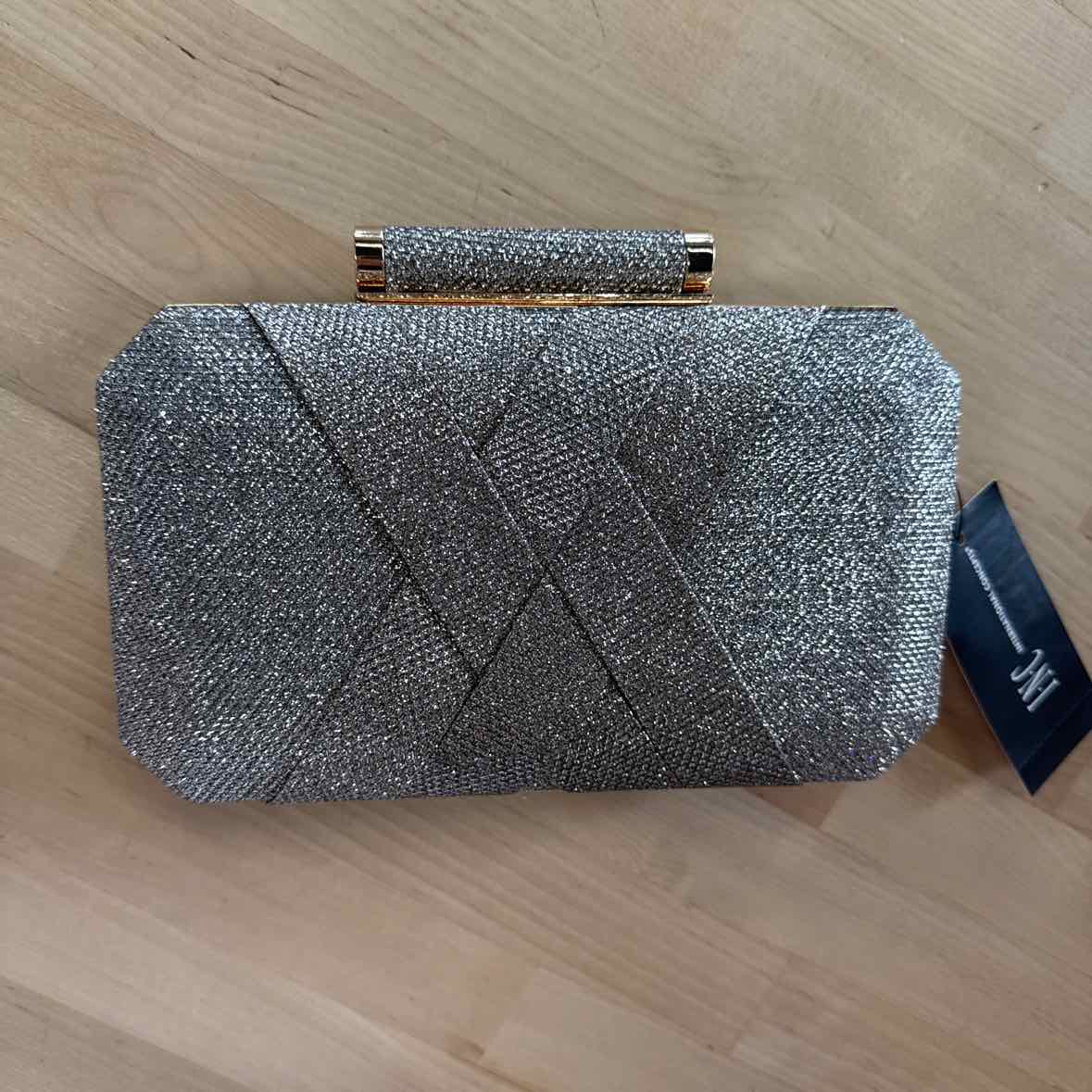 INC Silver & Gold Lindsayy Lurex Clutch