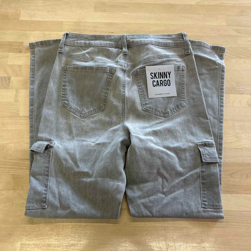 Celebrity Pink Juniors' Mid-Rise Cargo Skinny Jeans - Grey