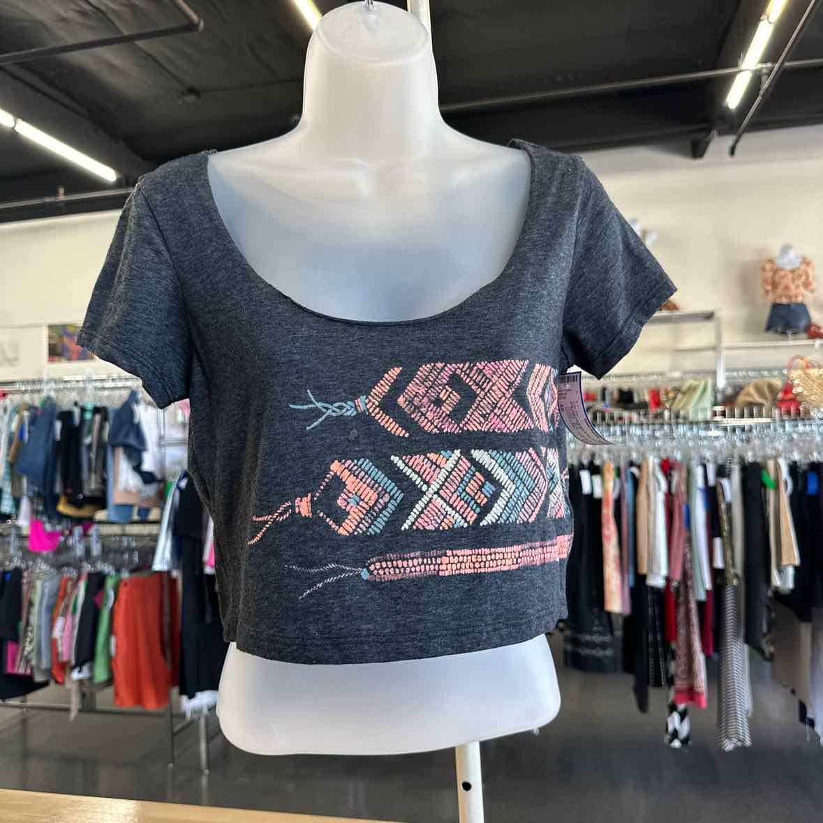 American Eagle Size XS Gray Crop Top