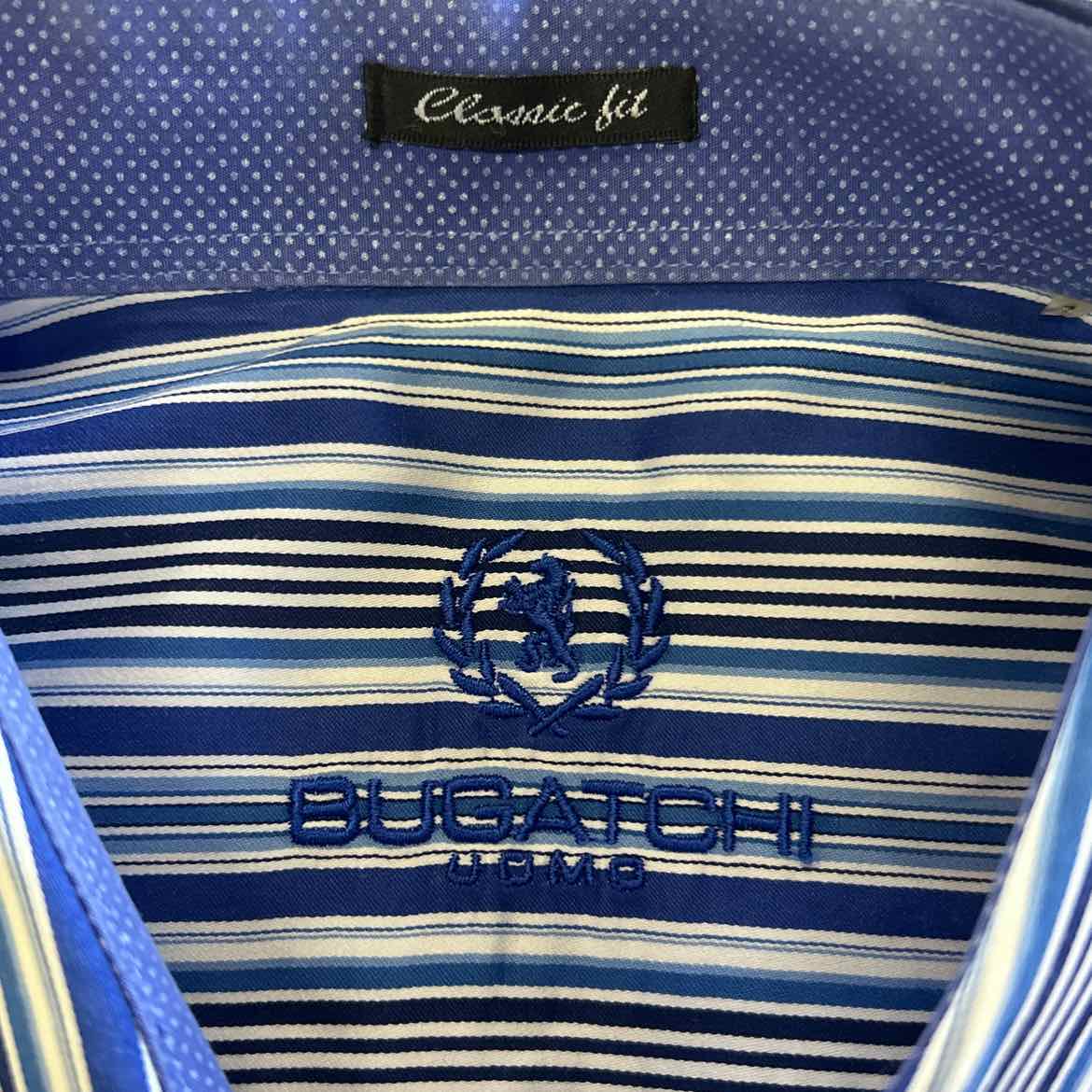 Bugatchi Size XL Blue Preloved MENS Button Down Shirt