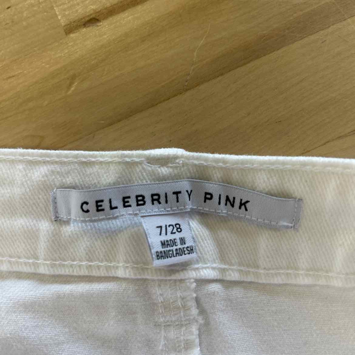 Celebrity Pink Juniors' 4" High-Rise Curvy Denim Shorts - White - 7